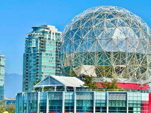 Frame tent, Corporate event in Vancouver - Science World - set this tent up every year : corporate functions, weddings, and more | guests 201~300 | 50 x 45 x/ clear gables and walls. | Elevation Tent Rentals
